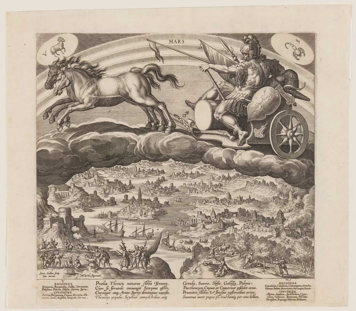 Mars, from The Seven Planets by Jan Sadeler I, print, 1585