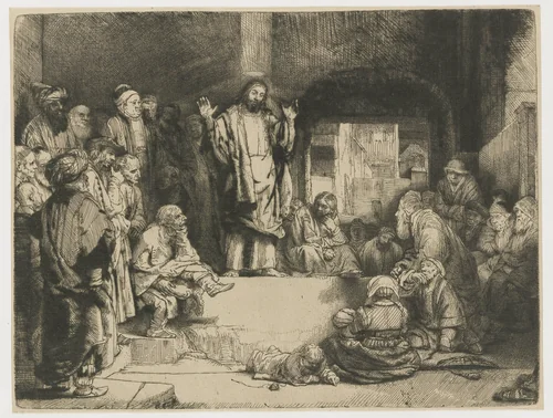 Christ Preaching by Rembrandt van Rijn, print, 1657