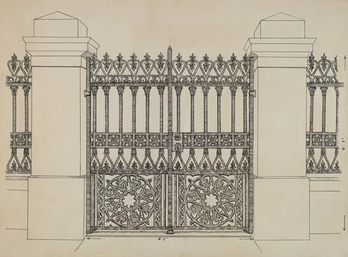 Iron Fence and Gate by Ray Price, index of american design, 1936