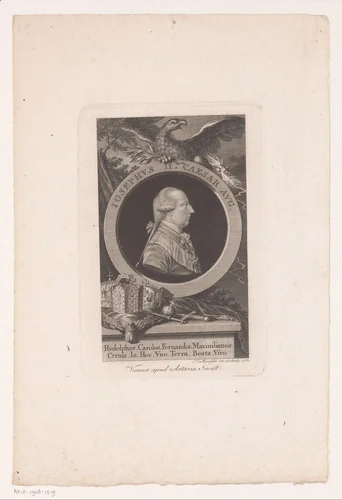 Portret van keizer Jozef II by Johann Ernst Mansfeld, print, 1781