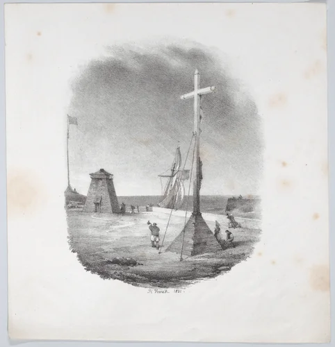 The Cross of the Sailors–Dieppe by Horace Vernet, print, 1816-1826