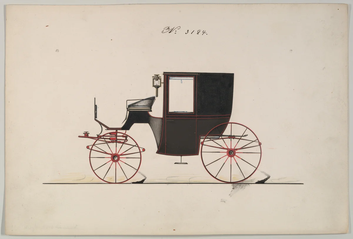 Brougham #3184 by Brewster & Co., drawing, 1876