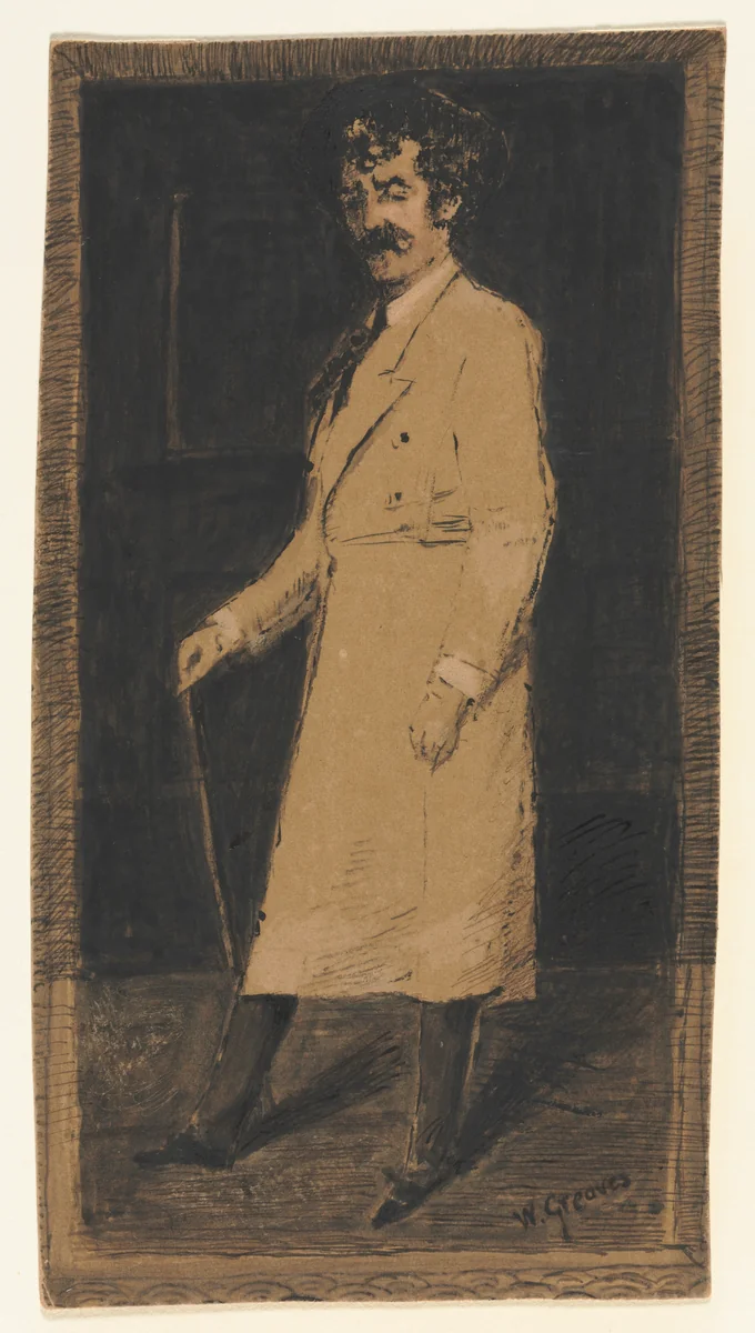 James McNeill Whistler by Walter Greaves, drawing