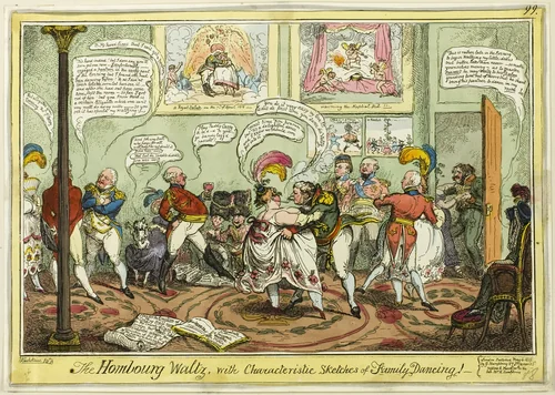The Hombourg Waltz, with Characteristic Sketches of Family Dancing! by George Cruikshank, print, 1818