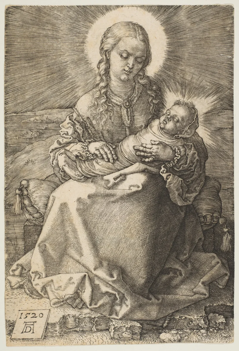 The Virgin with the Swaddled Child by Albrecht Dürer, print, 1520