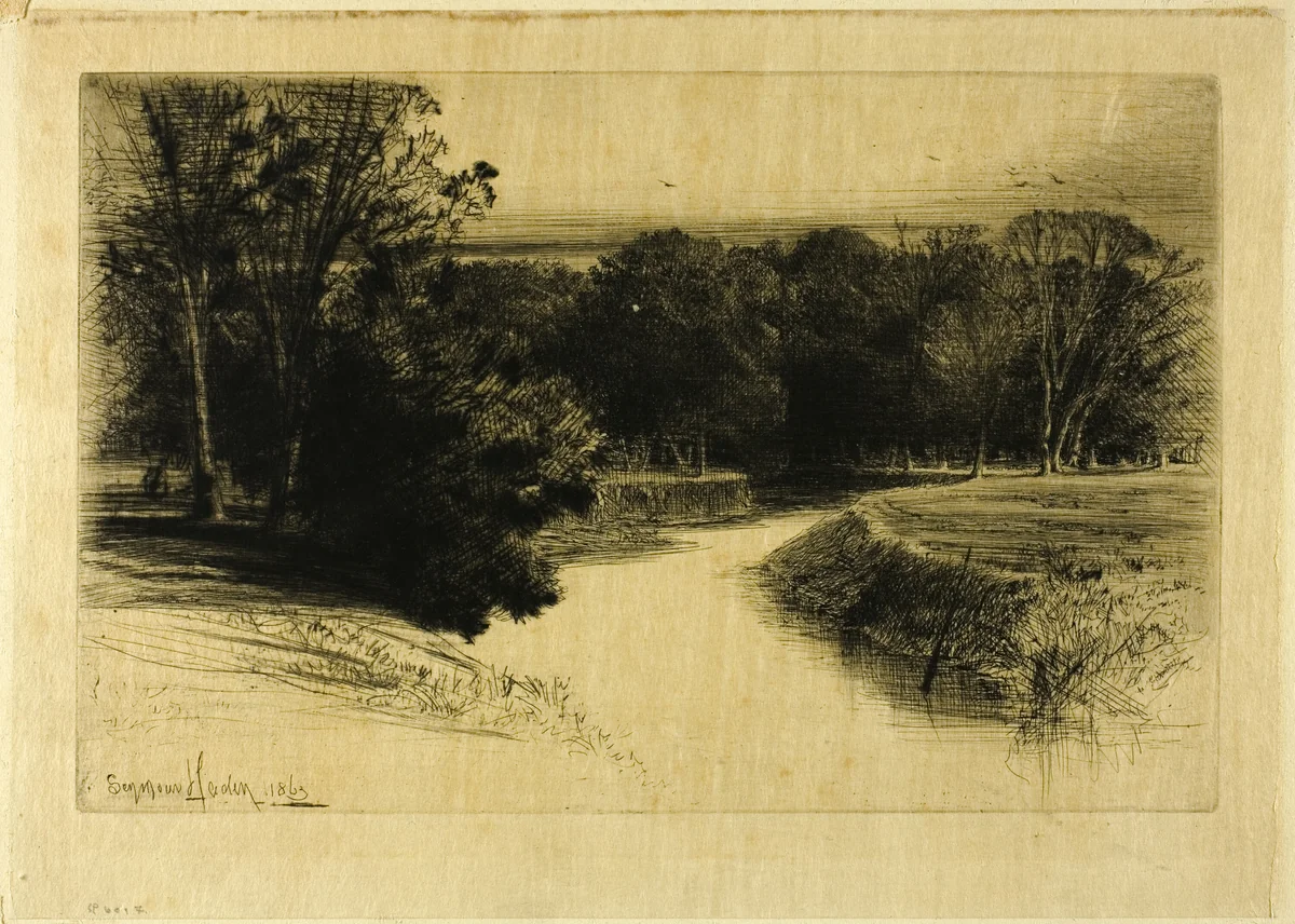 A Sunset in Ireland by Francis Seymour-Haden, print, 1863