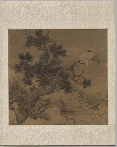 Birds on a Tree above a Cataract by Li Di, painting, 1127-1279