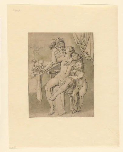 Venus, Mars and Cupid by Jan Cornelisz. van Loenen, drawing, 1621
