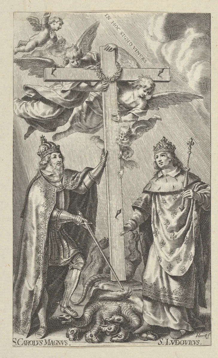 St. Charlemagne and St. Louis by Grégoire Huret, print, 1620-1670