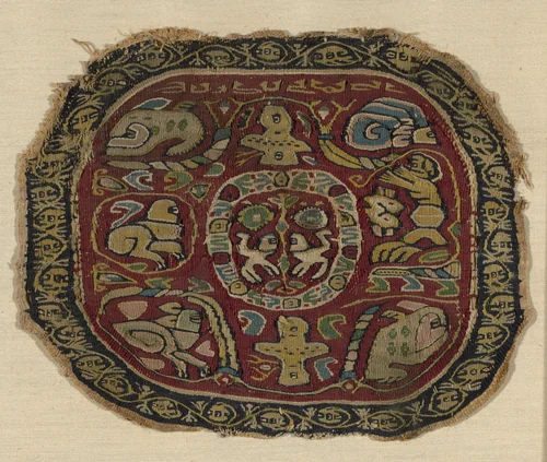 Roundel by Coptic Egypt, textile, 601-700