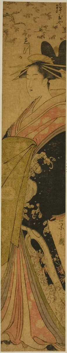 The Courtesan Shizuka of the Shizutamaya by Chobunsai Eishi, print, 1790-1799