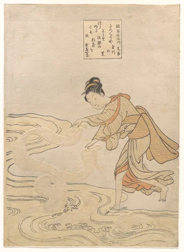 The Jewel River at Chōfu (Chōfu no Tamagawa) by Suzuki Harunobu (鈴木春信), print, 1758-1778