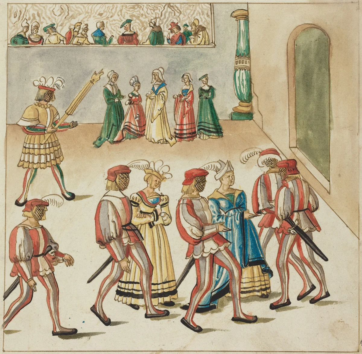 Masquerade by German 16th Century, drawing, 1515