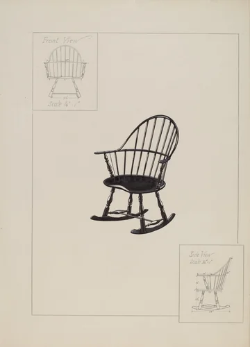 Chair (Windsor) by American 20th Century, index of american design, 1935-1942