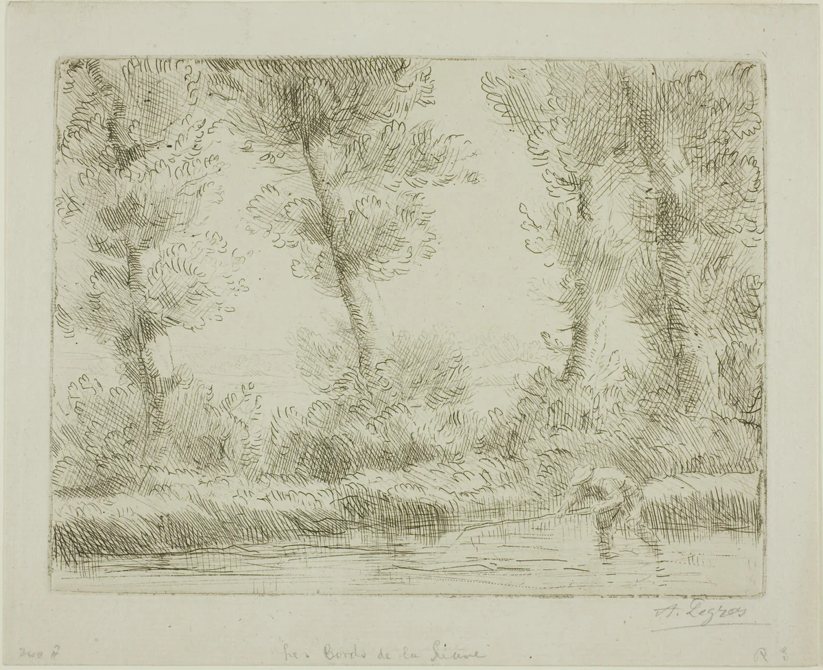 The Banks of the Liane by Alphonse Legros, print, 1875-1885