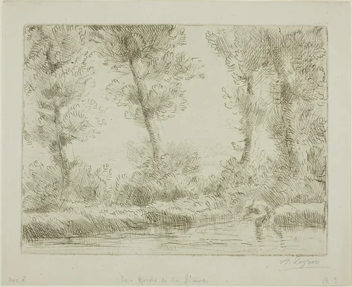 The Banks of the Liane by Alphonse Legros, print, 1875-1885