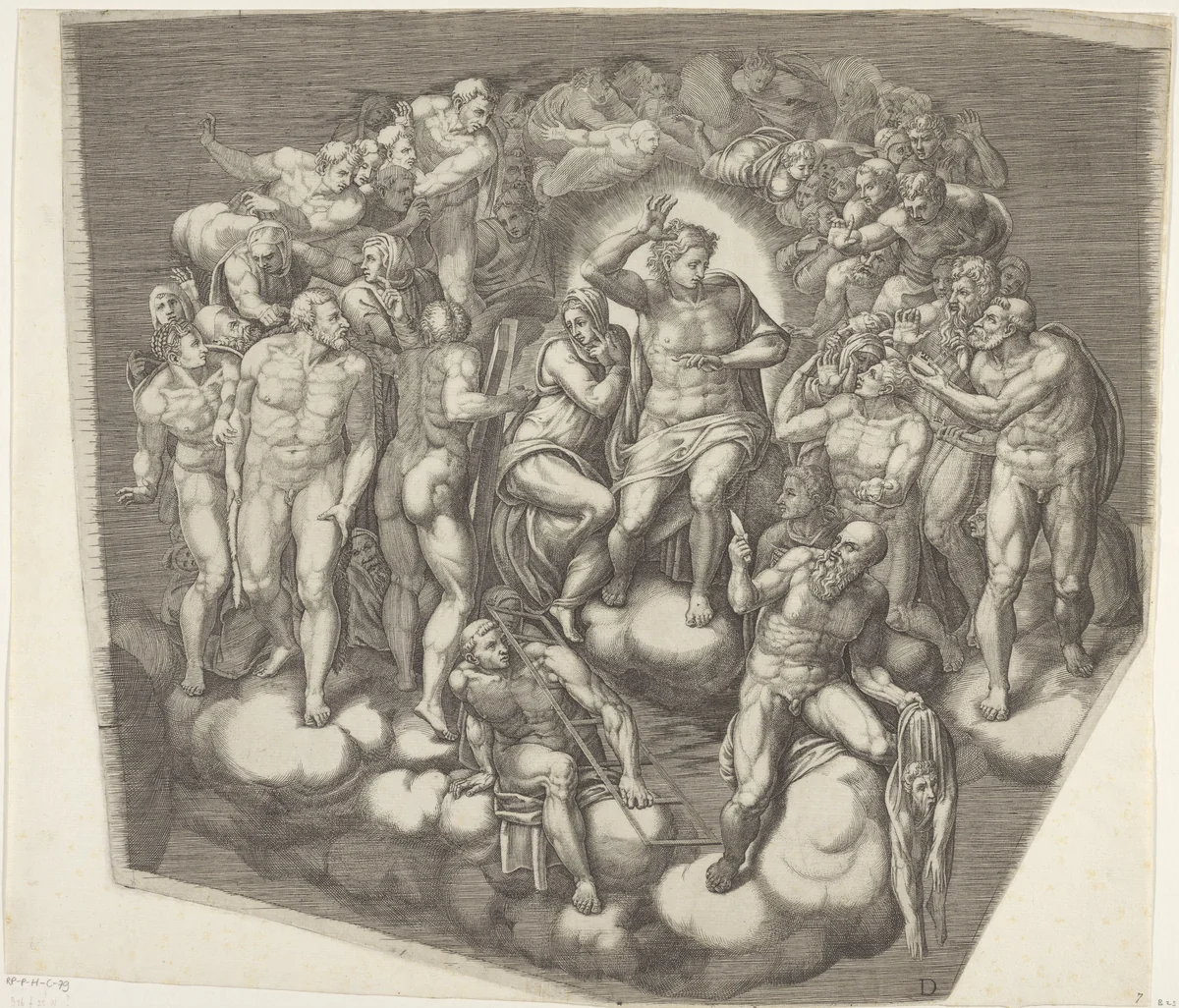Het laatste oordeel, blad D by Giorgio Ghisi, print, 1530-1582