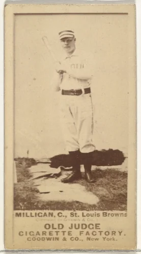 Jocko Milligan, Catcher, St. Louis Browns, from the Old Judge series (N172) for Old Judge Cigarettes by Goodwin & Company, photograph, 1887-1890