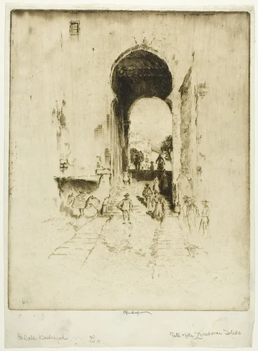 Gate of the Zocodovar, Toledo by Joseph Pennell, print, 1904