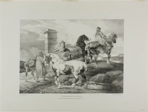 Horses Going to a Fair, plate 3 from Various Subjects Drawn from Life and on Stone (The English Suite) by Jean Louis André Théodore Géricault, print, 1821