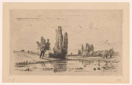 Landschap bij De Steeg by Carel Nicolaas Storm van 's-Gravesande, print, 1880