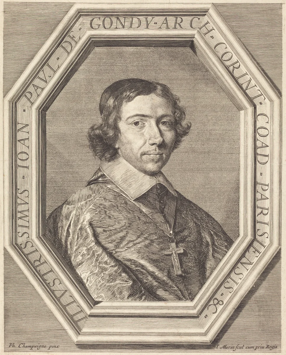 Jean Francois Paul de Gondy by Jean Morin; Philippe de Champaigne, print, 1600-1650