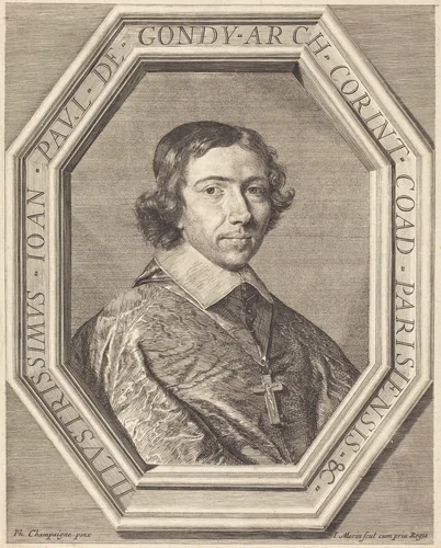 Jean Francois Paul de Gondy by Jean Morin; Philippe de Champaigne, print, 1600-1650