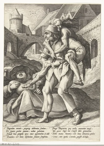 Armoede valt gemakkelijker te dragen dan rijkdom by Unknown, print, 1590-1594