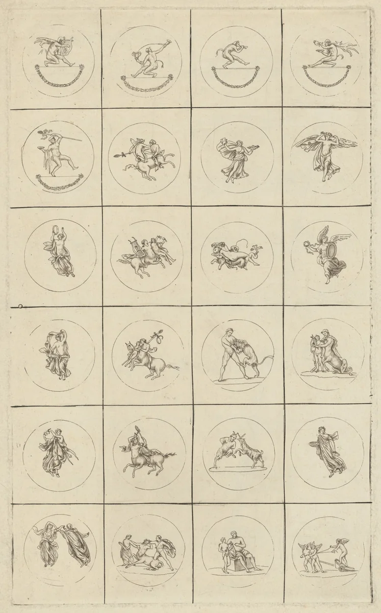 Mythological Roundels by Jean Philippe Guy Le Gentil, print, 1790-1799