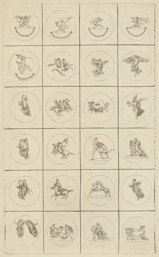 Mythological Roundels by Jean Philippe Guy Le Gentil, print, 1790-1799