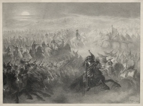 Review at Night by Auguste Raffet, print, 1816