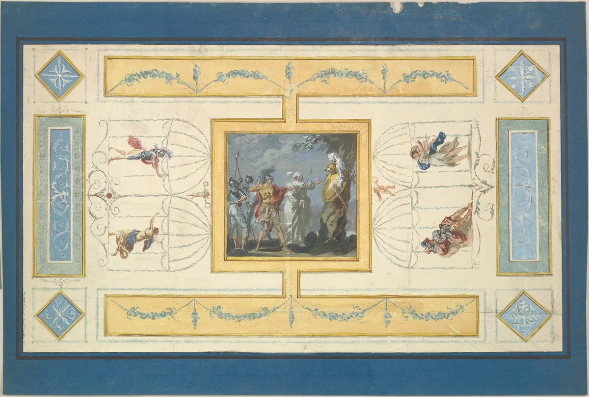 Study for a Ceiling by Jean Jacques Lagrenée, drawing, 1775-1785