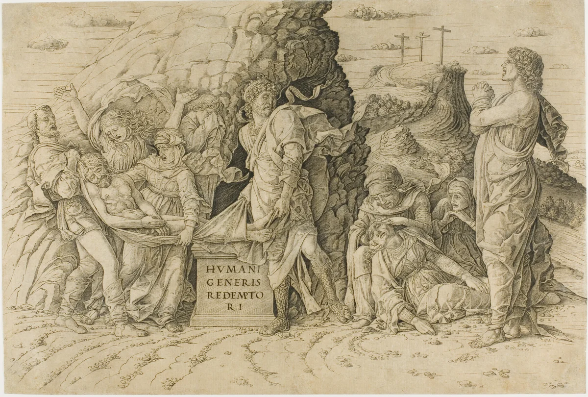 The Entombment by Andrea Mantegna, print, 1465-1475