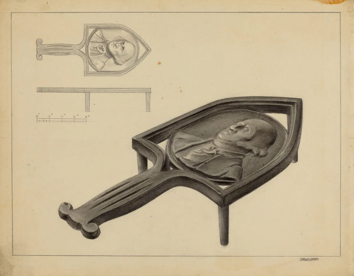 George Washington Flat Iron Stand by Milton Grubstein, index of american design, 1936
