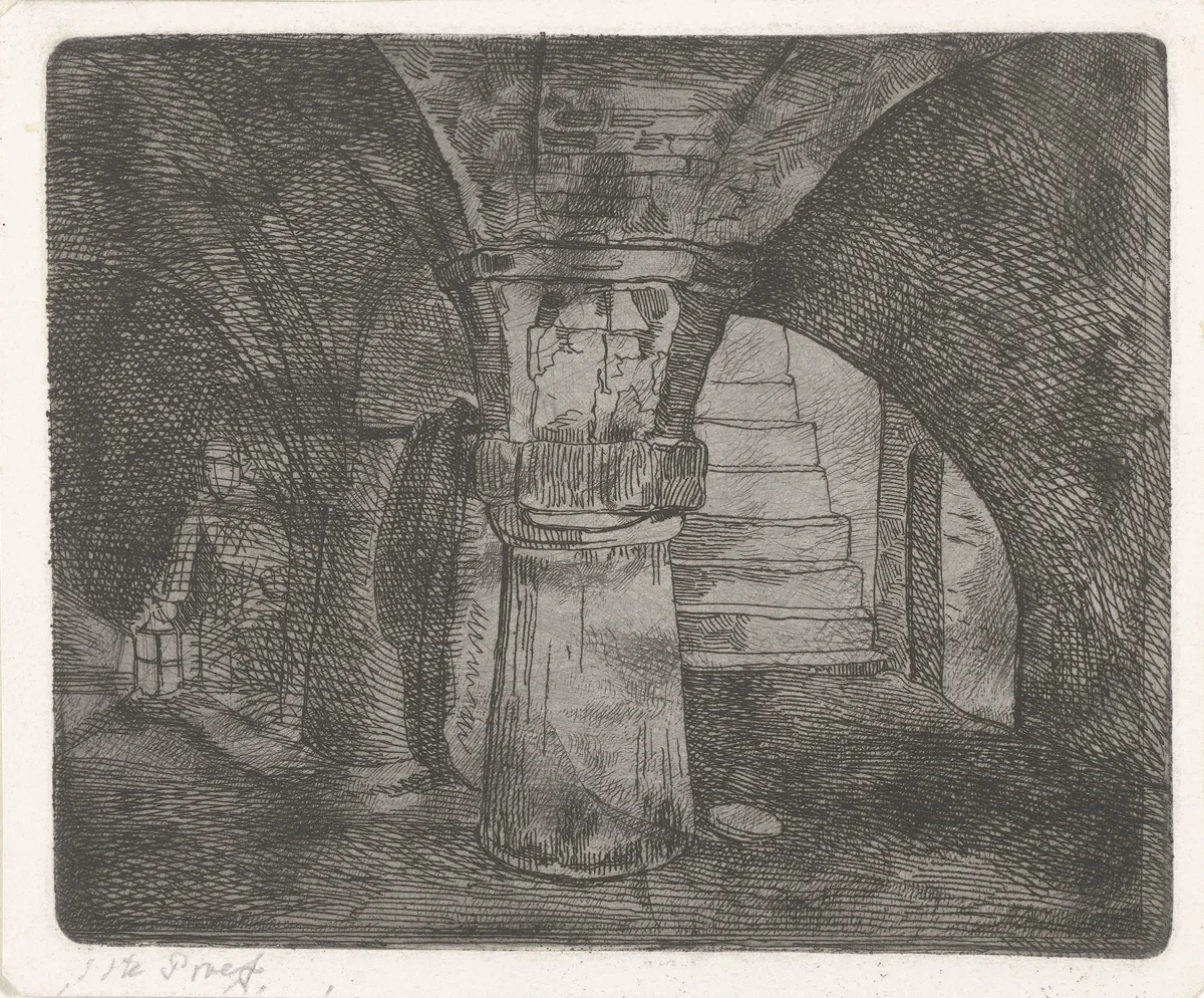 Keldergewelf by Jacobus Ludovicus Cornet, print, 1825-1882
