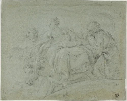 Flight into Egypt by François Boucher, drawing, 1723-1770