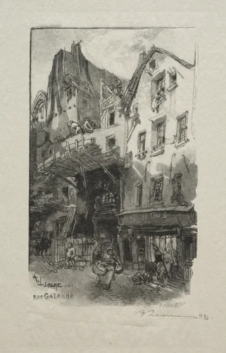 Rue Galande by Auguste Louis Lepère, print, 1870-1918