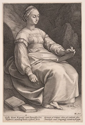 Clio, The Muse of History, from The Nine Muses by Hendrick Goltzius, print, 1592
