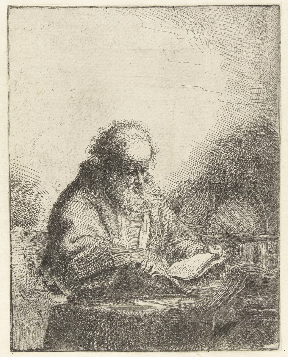 Filosoof by Ferdinand Bol, print, 1642