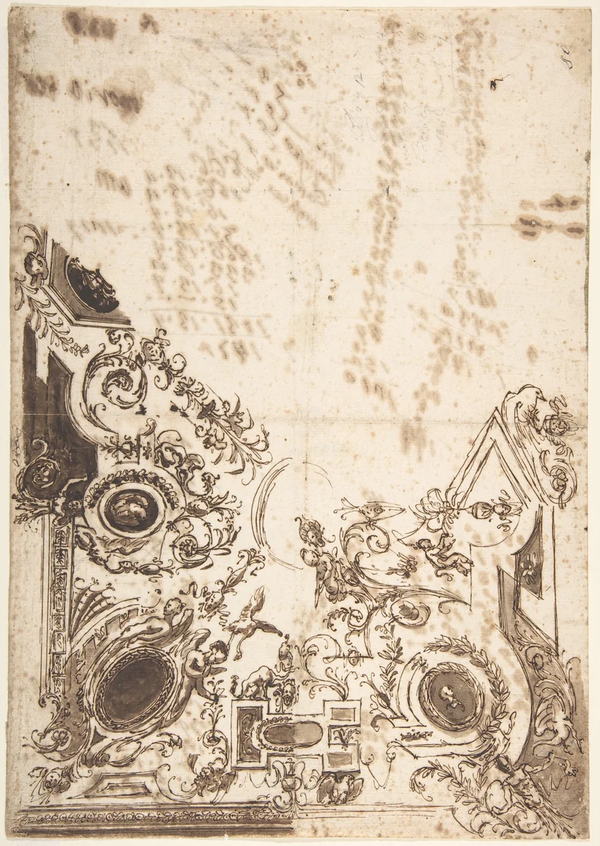 Design for a Ceiling by anonymous, drawing, 1700-1800