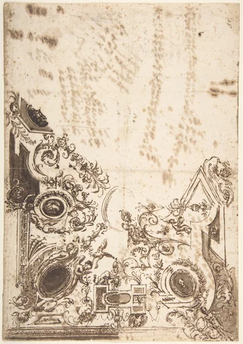 Design for a Ceiling by anonymous, drawing, 1700-1800