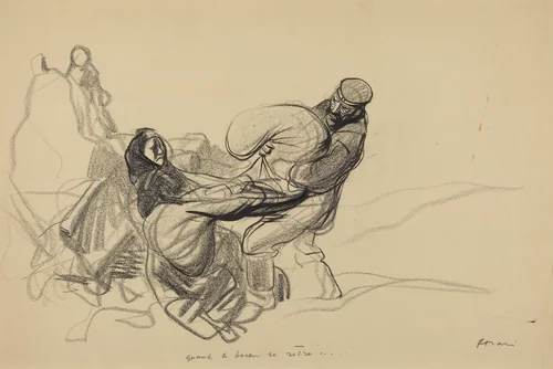 Quand le boche se retire... by Jean-Louis Forain, drawing, 1917