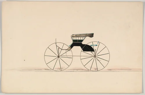 Design for Road Wagon by Brewster & Co., drawing, 1850-1870