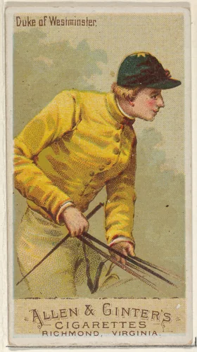 Duke of Westminster, from the Racing Colors of the World series (N22a) for Allen & Ginter Cigarettes by Allen & Ginter, print, 1888