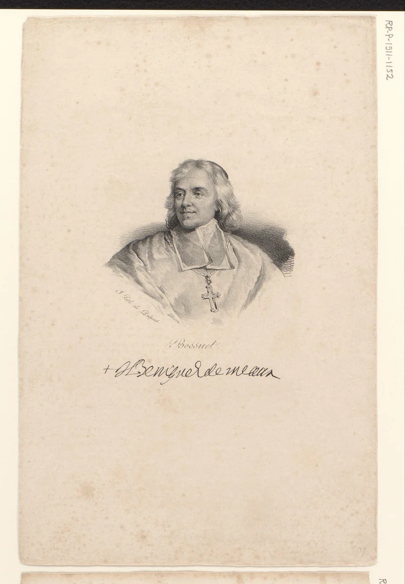 Portret van Jacques-Bénigne Bossuet by anonymous, print, 1818-1842