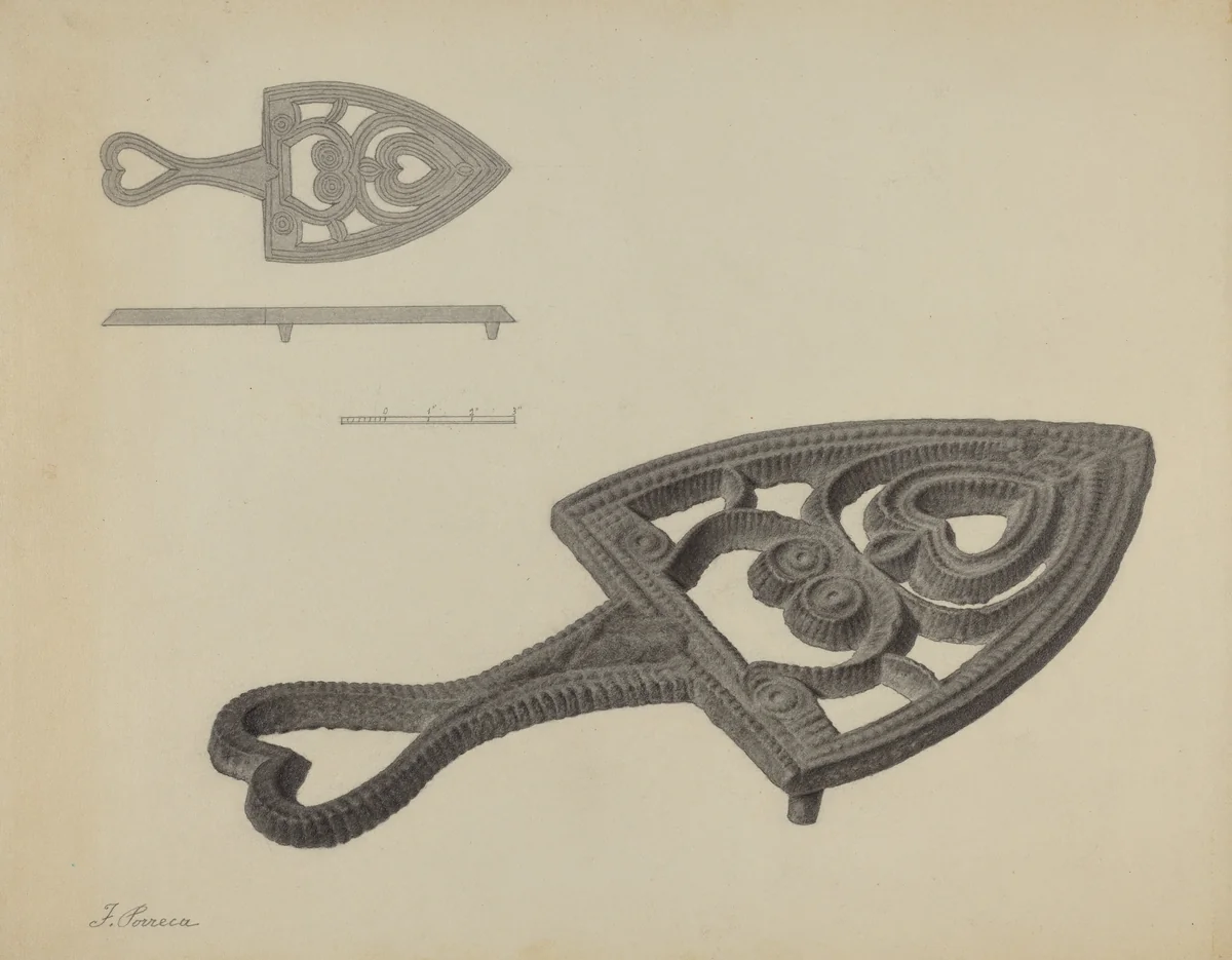 Flat Iron Holder by Filippo Porreca, index of american design, 1938