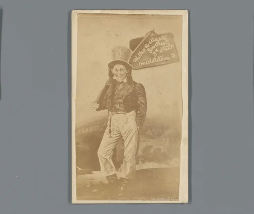 Reclame met een fotoreproductie van een prent voor Keller & Mart juweliers in Middeletown, Ohio by anonymous, photograph, 1850-1915