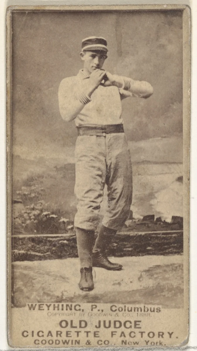 John Weyhing, Pitcher, Cleveland, from the Old Judge series (N172) for Old Judge Cigarettes by Goodwin & Company, photograph, 1888