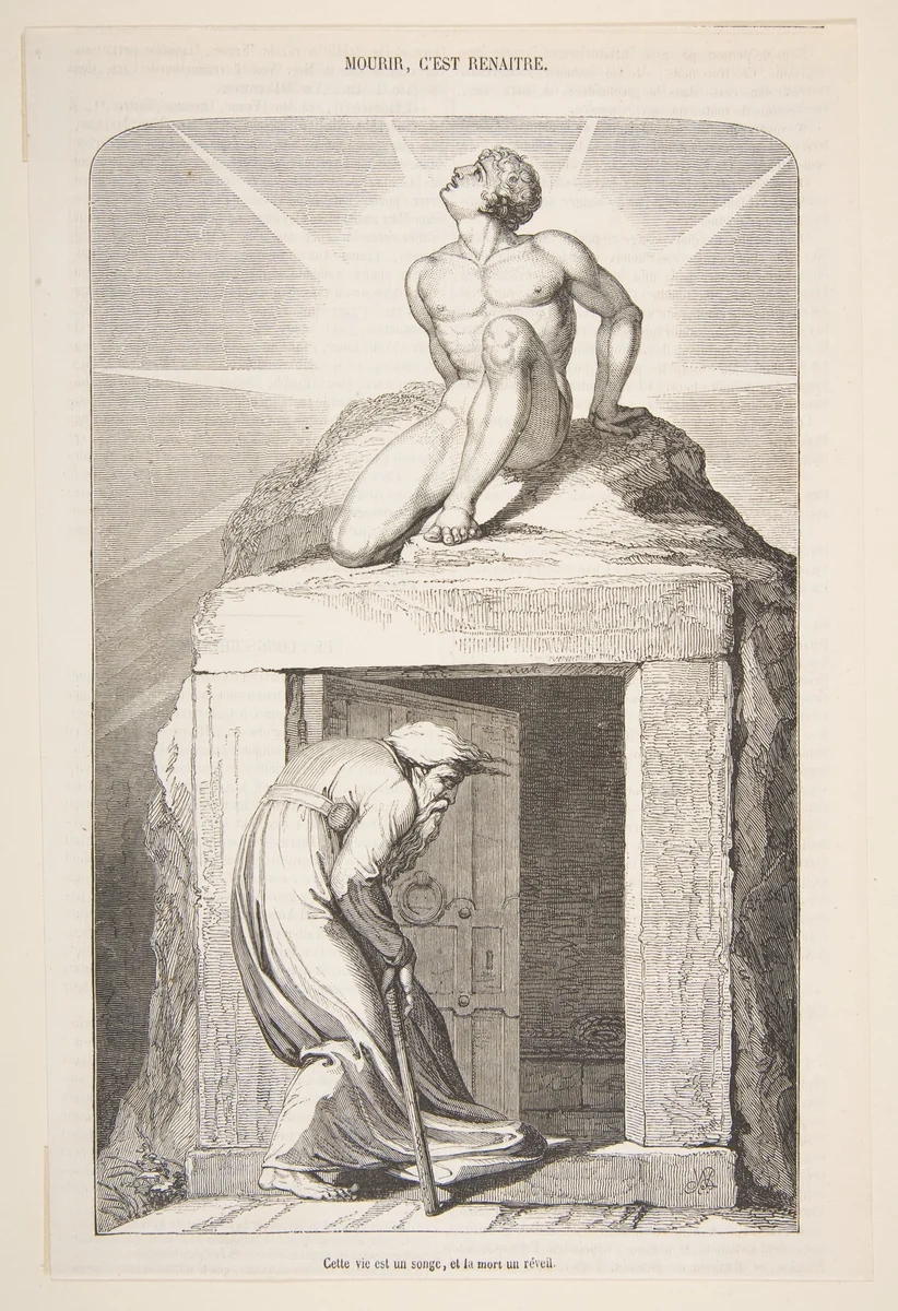 Mourir C'est Renaitre (Death and Immortality) by William Blake, print, 1800-1850
