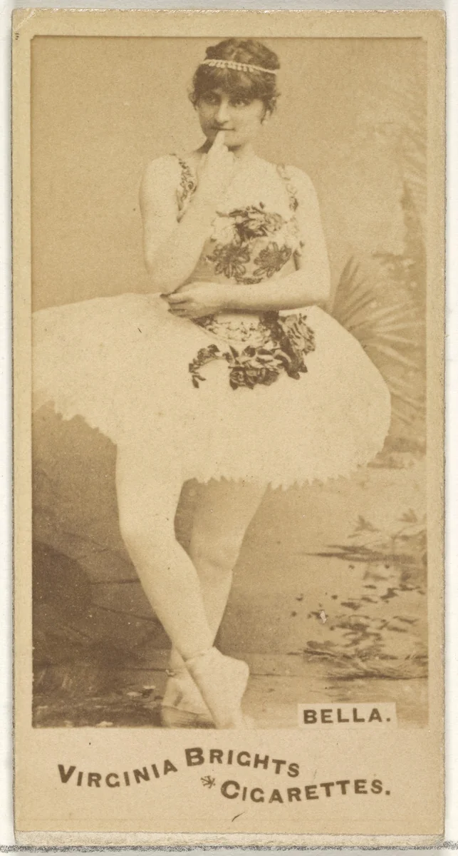 Bella, from the Actors and Actresses series (N45, Type 1) for Virginia Brights Cigarettes by Allen & Ginter, photograph, 1885-1891